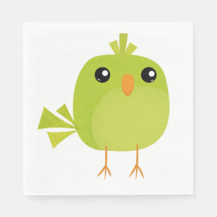 Green Bird Cartoon Serviette