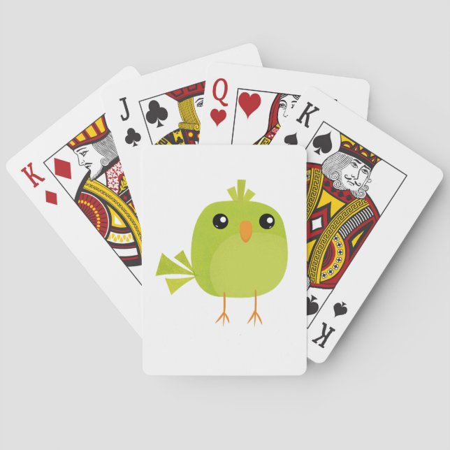 Green Bird Cartoon Spielkarten (Rückseite)