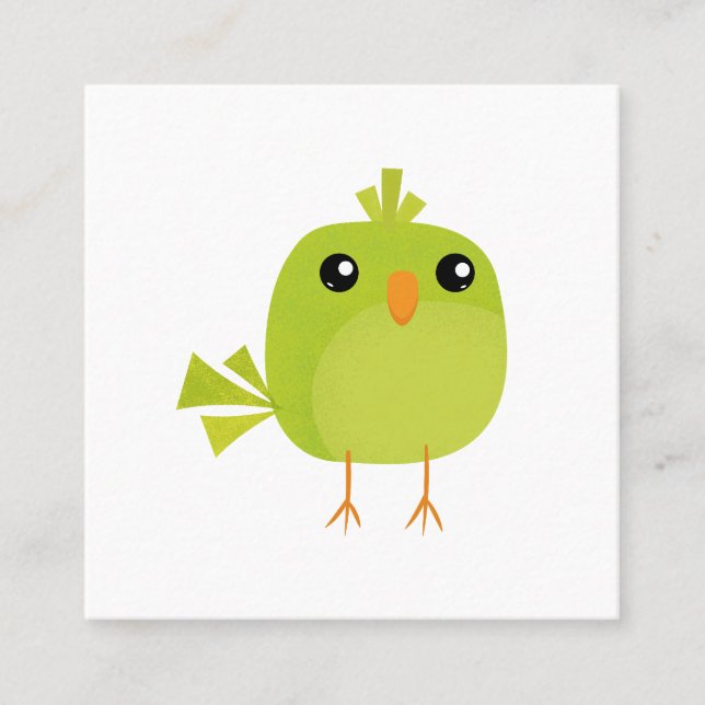 Green Bird Cartoon Telefonnummerkarte (Vorderseite)