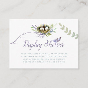 Green Bird Nest Twin Baby Shower Dusche Begleitkarte