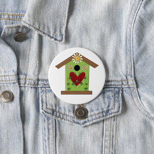 Green Birdhouse mit Herz und Milch Button