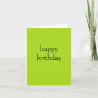 Green Birthday Card