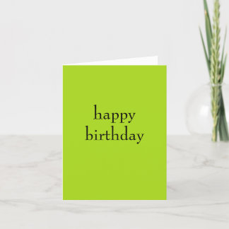 Green Birthday Card Dankeskarte
