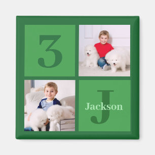 Green Birthday Foto Collage Personalisiertes Party Magnet