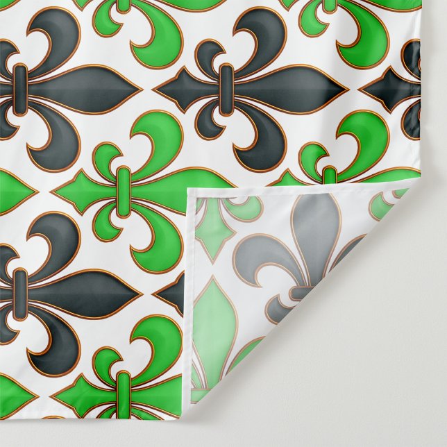 Green Black Baroque Fleur-de-lis Pattern Design  Wandteppich (Von Creator hochgeladen)