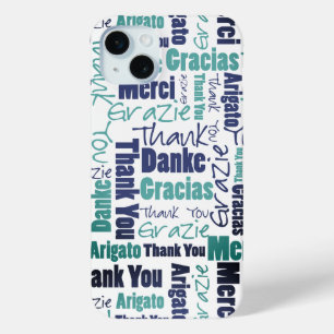 Green Black Blue Vielen Dank Typografie Word Colla Case-Mate iPhone Hülle