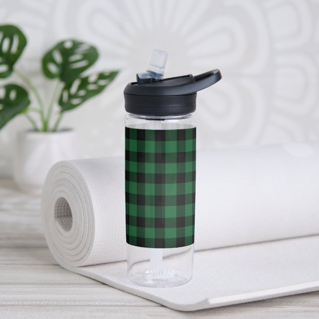 Green & Black Buffalo Kariert, kariert Trinkflasche (Yoga)