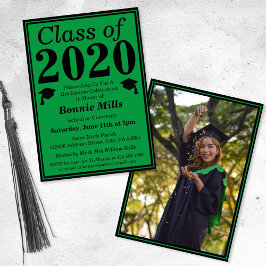 Green Black Class 2024 Abschluss Foto Einladung