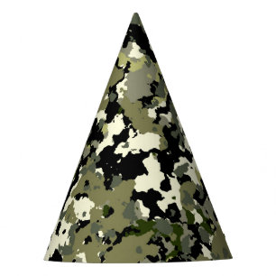 Green Black Cream Camouflage Geburtstagspartei Partyhütchen