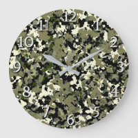 Green Black Cream Camouflage Muster drucken