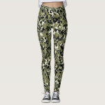 Green Black Cream Camouflage Muster drucken Leggings<br><div class="desc">Leggings</div>