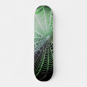 Green Black Creepy Spooky Spione Web Skateboard