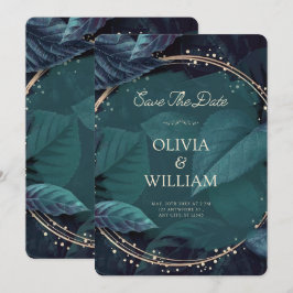 Green Black Elegante Save the Date Einladung