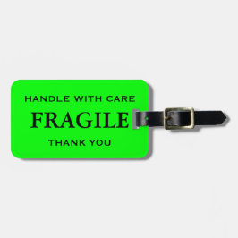 Green Black Fragile Handle mit Vorsicht Gepäckanhänger