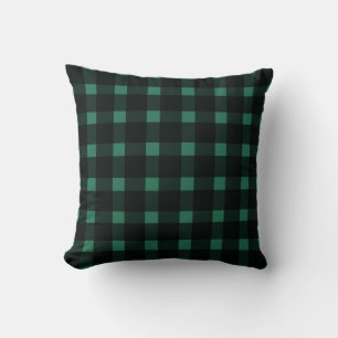 Green Black Gingham Pattern Kissen