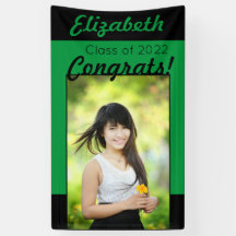 Green & Black Glückwunschs One Foto Graduation Par