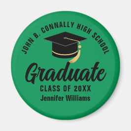 Green Black Graduate Custom Graduate Party Magnet