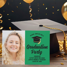 Green Black Graduate Foto 2025 Graduation Party Einladung