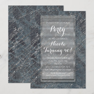 Green Black Gray Modern Marble Designer Einladung
