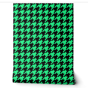 Green Black Hahnentrittmuster Karo Tapete