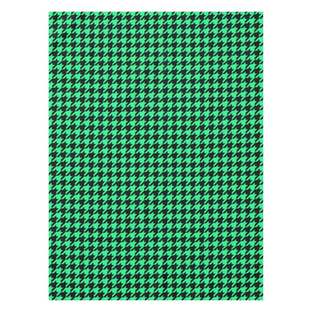 Green Black Hahnentrittmuster Karo Tischdecke (Vorderseite)