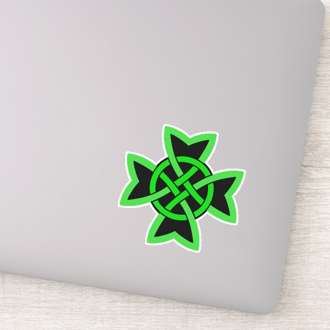 Green Black Irish Symbol Celtic Knot Aufkleber (Detail)