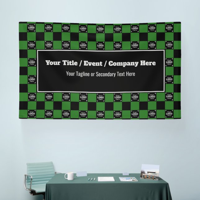 Green & Black Karo - Corporate Event / Messe Banner (Messe)