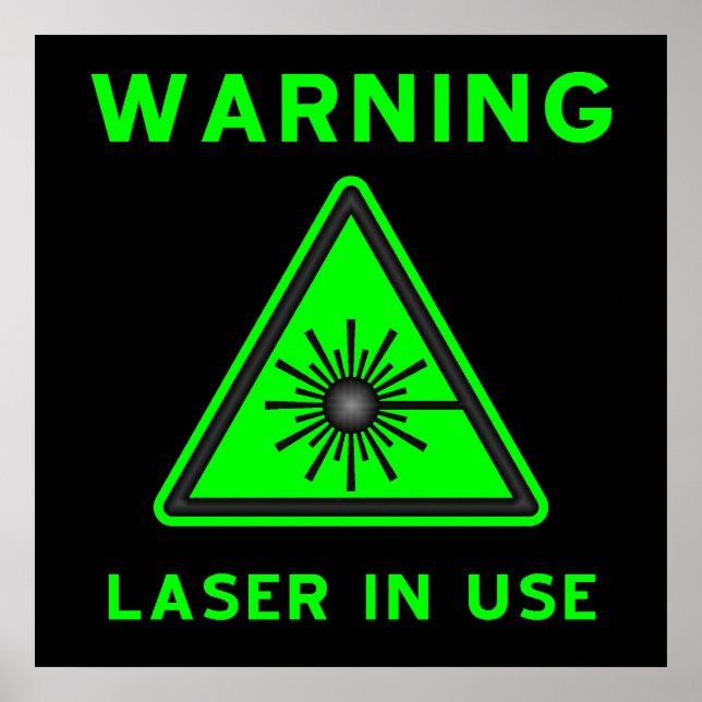Green & Black Laser Warn Poster (Vorne)