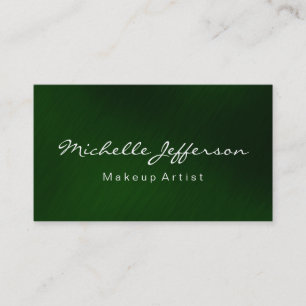 Green Black Makeup Artist Script Business Card Visitenkarte