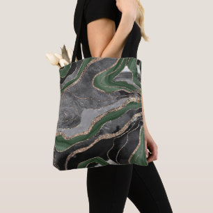 Green Black Marble Agate Gold Glitzer Glam #1