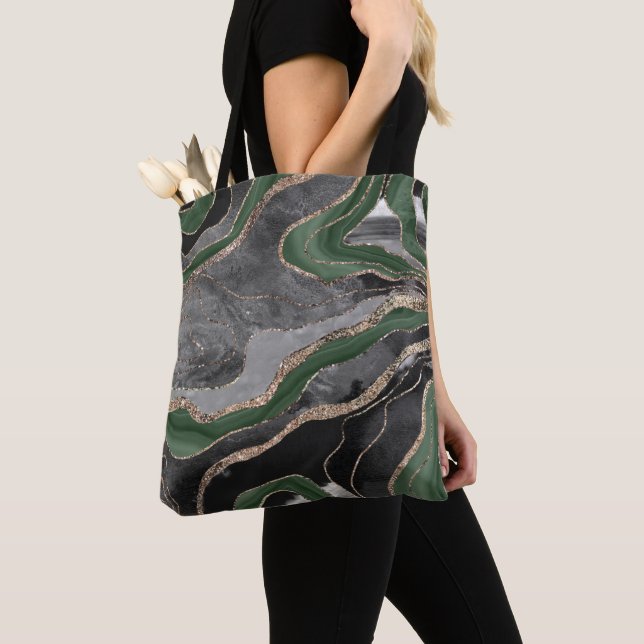 Green Black Marble Agate Gold Glitzer Glam #1  (Von Nahem)