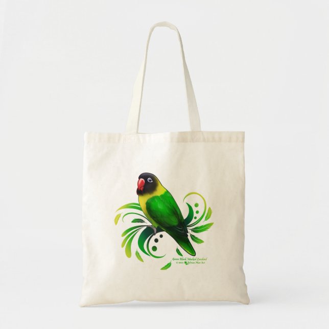 Green Black Masked Lovebird Tragetasche (Vorne)