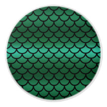Green & Black Mermaid Scales Fantasy Fish