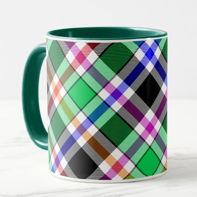 Green Black Multicolour Flannel Plaid Tartan Tasse (Von Creator hochgeladen)