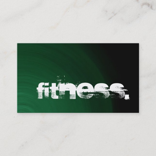 Green Black Personal Trainer Fitness Business Card Visitenkarte (Vorderseite)