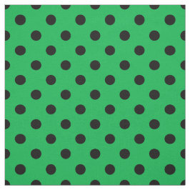 Green Black Polka Dots Textile Stoff