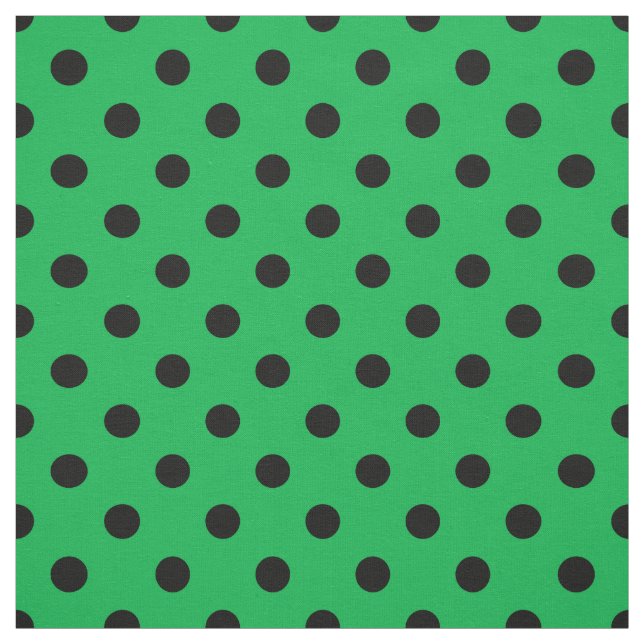 Green Black Polka Dots Textile Stoff (Muster)