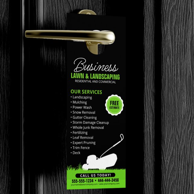 Green Black Ray Landscaping Service Lawncare Mow Türanhänger (Von Creator hochgeladen)