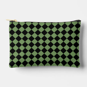 Green Black Schachbrett Diamond Pattern Zubehörtasche