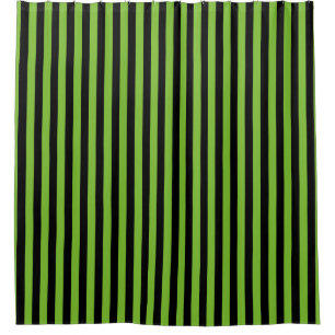 Green Black Stripe Halloween Duschvorhang