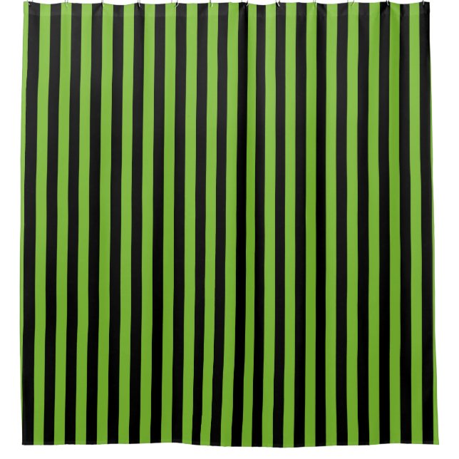 Green Black Stripe Halloween Duschvorhang (Vorderseite)