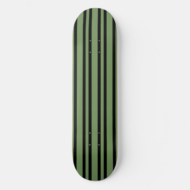 Green Black Stripes Pattern Skateboard (Vorderseite)