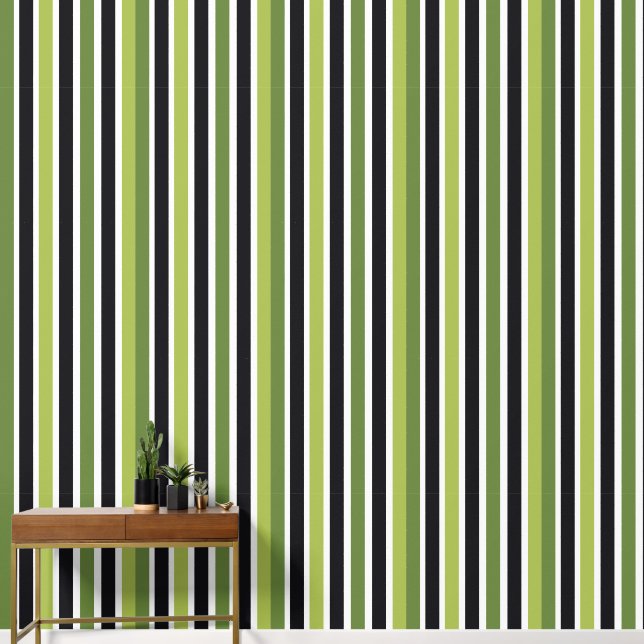 Green Black Stripes Tapete (Korridor)