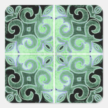 Green Black Swirl Inspiriert von Portugiesisch Azu