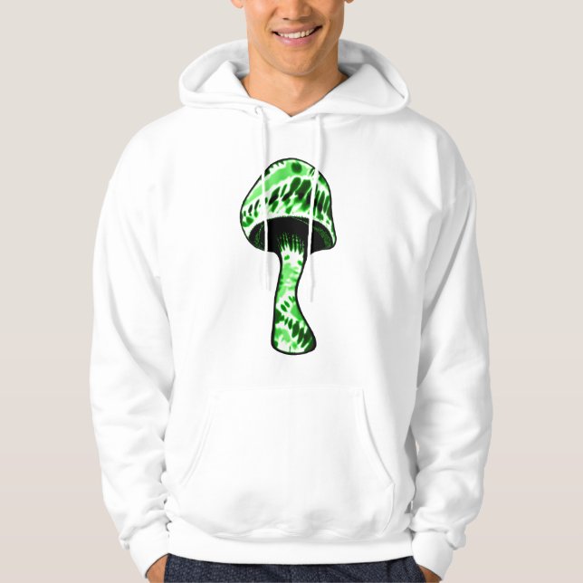 Green Black TieDye Mushroom Hooded Sweatshirt (Vorderseite)