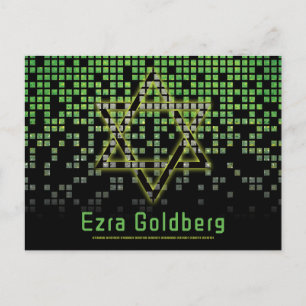 Green Black Video Gamer Bar Mitzvah Vielen Dank Postkarte