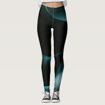 Green Black Wavy Muster Women Workout Leggings