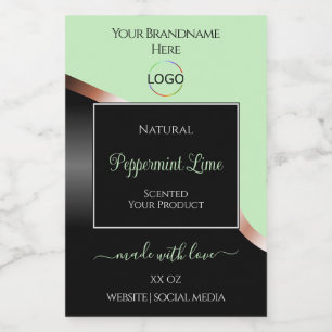 Green Black Wavy Rose Gold mit Logo-Produktkennzei Lebensmitteletikett
