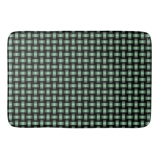 Green Black Weave Pattern Badematte (Vorderseite)