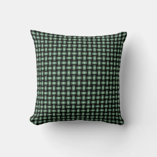 Green Black Weave Pattern Kissen